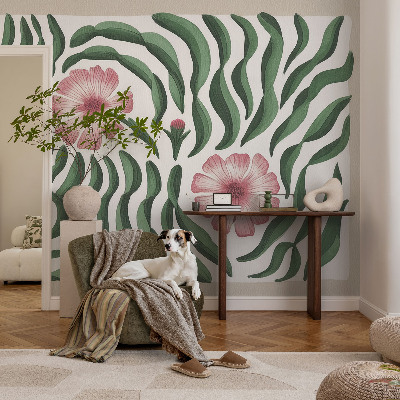 3D tapeta Kvety listy