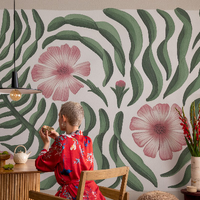 3D tapeta Kvety listy