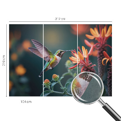 Detská tapeta Kvety kolibríka