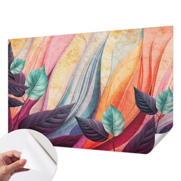 Samolepiaca fototapeta do detskej izby Abstraktné listy