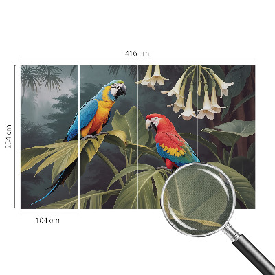 3D tapeta Farebné papagáje