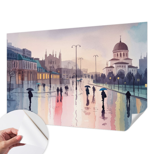 Samolepiaca fototapeta do spálne Daždivá prechádzka