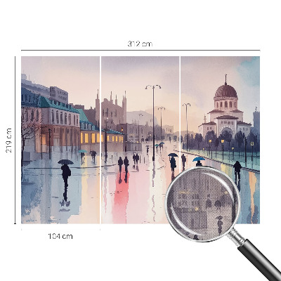 Samolepiaca fototapeta do spálne Daždivá prechádzka