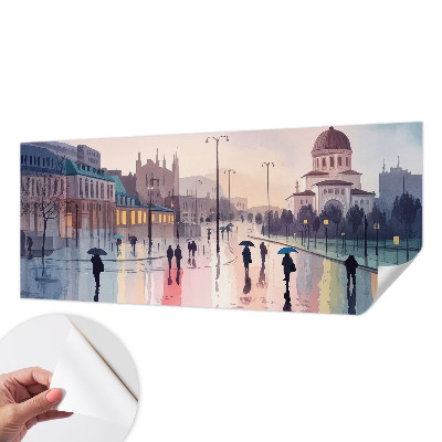 Samolepiaca fototapeta do spálne Daždivá prechádzka