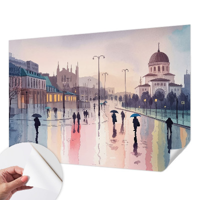 Samolepiaca fototapeta do spálne Daždivá prechádzka