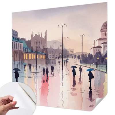 Samolepiaca fototapeta do spálne Daždivá prechádzka