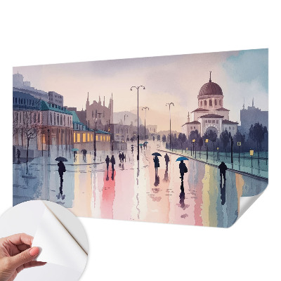 Samolepiaca fototapeta do spálne Daždivá prechádzka