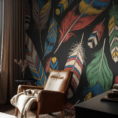 Tapeta do obývačky Farebné perie