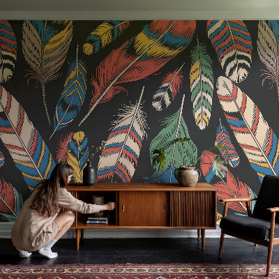 Tapeta do obývačky Farebné perie