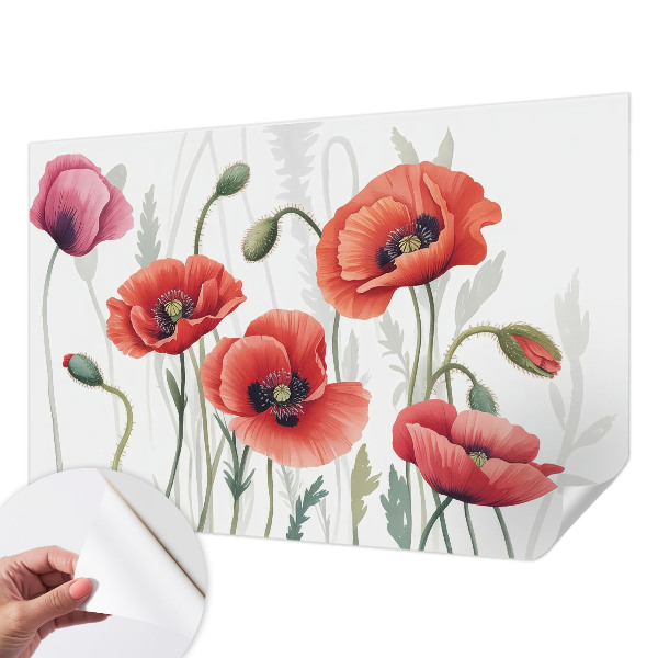 3D tapeta Červené vlčie maky