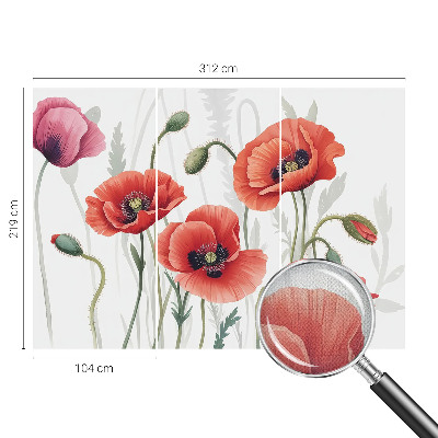 3D tapeta Červené vlčie maky