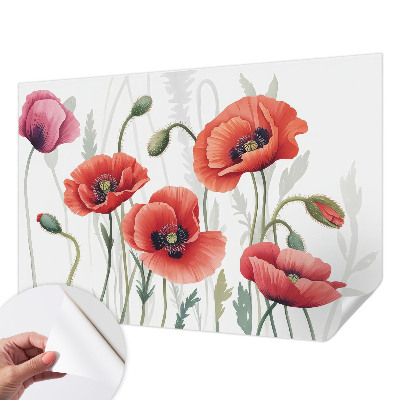 3D tapeta Červené vlčie maky