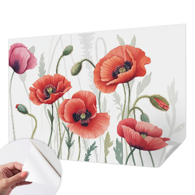 3D tapeta Červené vlčie maky