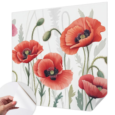 3D tapeta Červené vlčie maky