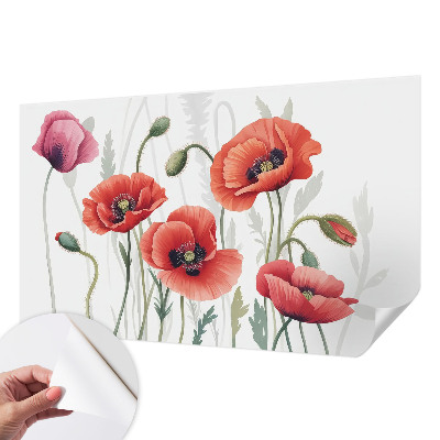 3D tapeta Červené vlčie maky