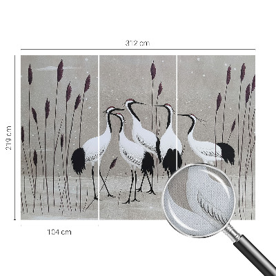 3D tapeta na stenu Kŕdeľ žeriavov