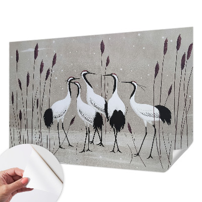 3D tapeta na stenu Kŕdeľ žeriavov