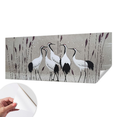 3D tapeta na stenu Kŕdeľ žeriavov