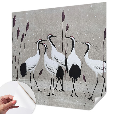 3D tapeta na stenu Kŕdeľ žeriavov