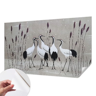 3D tapeta na stenu Kŕdeľ žeriavov