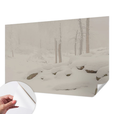 Fotografická tapeta do detskej izby so zasneženým lesom