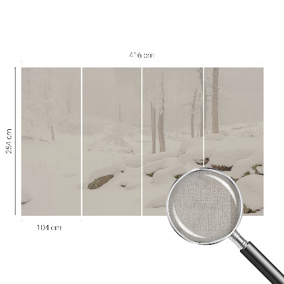 Fotografická tapeta do detskej izby Zasnežený les