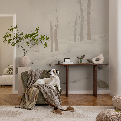 Fotografická tapeta do detskej izby Zasnežený les