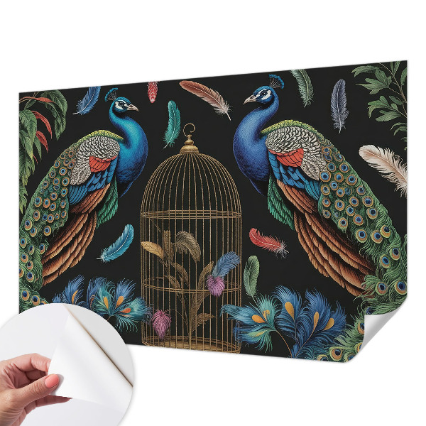 Samolepiaca fototapeta do spálne Exotické pávy