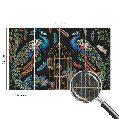 Samolepiaca fototapeta do spálne Exotické pávy