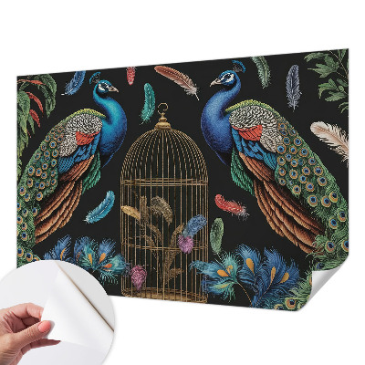 Samolepiaca fototapeta do spálne Exotické pávy