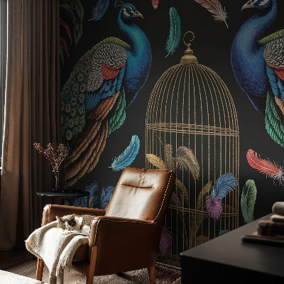 Samolepiaca fototapeta do spálne Exotické pávy