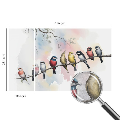 Tapeta do obývačky Vtáky na konári