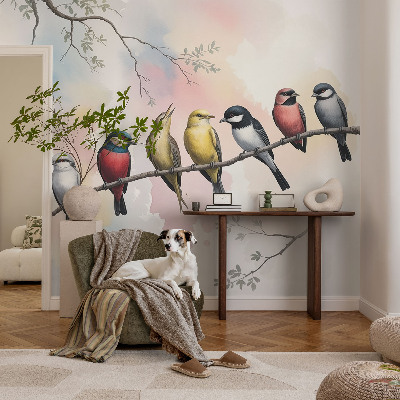 Tapeta do obývačky Vtáky na konári