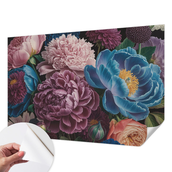 Moderná tapeta na stenu Farebné kvety