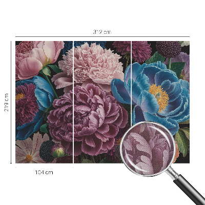 Moderná tapeta na stenu Farebné kvety