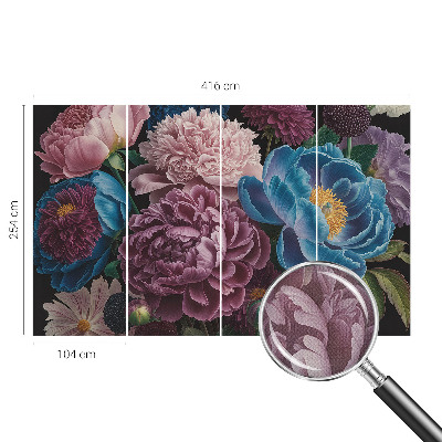 Moderná tapeta na stenu Farebné kvety