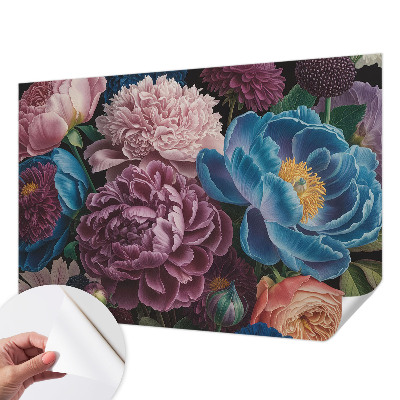 Moderná tapeta na stenu Farebné kvety