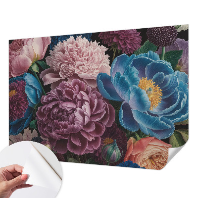 Moderná tapeta na stenu Farebné kvety