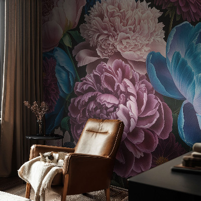 Moderná tapeta na stenu Farebné kvety