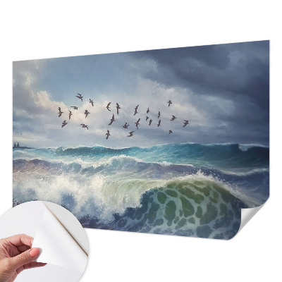 3D tapeta na stenu s motívom morských vĺn