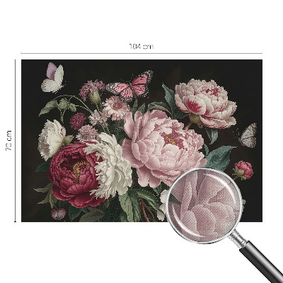 Fotografická tapeta samolepiaca Pivonky a motýle