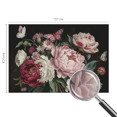 Fotografická tapeta samolepiaca Pivonky a motýle