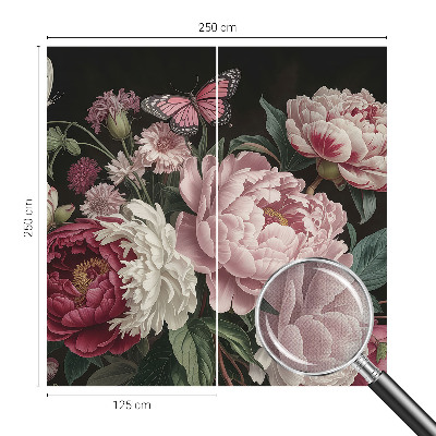 Fotografická tapeta samolepiaca Pivonky a motýle