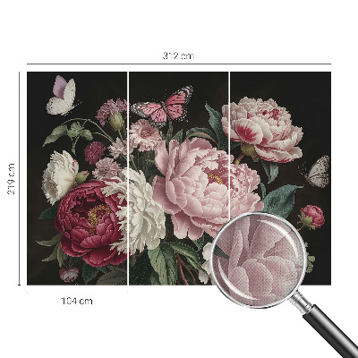 Fotografická tapeta samolepiaca Pivonky a motýle