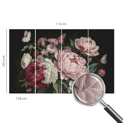 Fotografická tapeta samolepiaca Pivonky a motýle