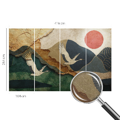 Samolepiaca fototapeta do obývačky Žeriavy z východu