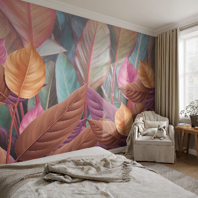 Samolepiaca fototapeta do spálne Farebné listy