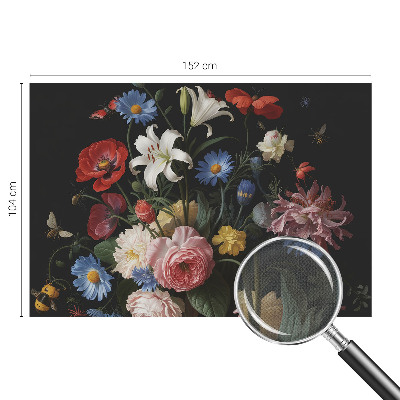 Tapety na stenu samolepiace Kvety s hmyzom