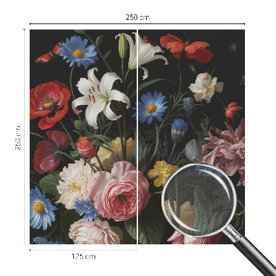 Tapety na stenu samolepiace Kvety s hmyzom