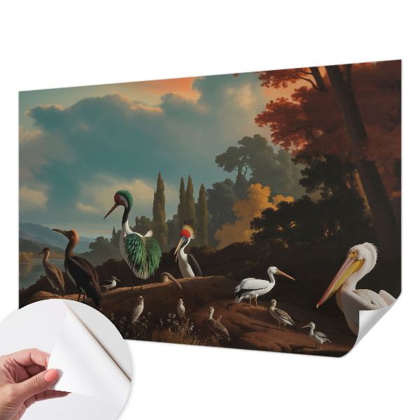 Samolepiaca fototapeta do spálne Malebné vtáky